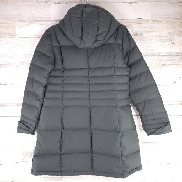 I. SPIEWAK & SONS Warren GRAY Hooded Down Puffer Long Coat Women’s Size LARGE.. - Picture 2 of 16